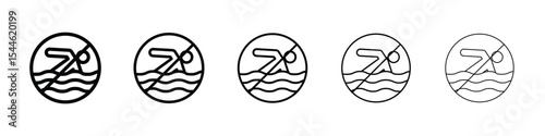 No swimming sign icon filled flat sign concept for web design.
