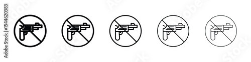 No gun icon filled flat sign concept for web design.