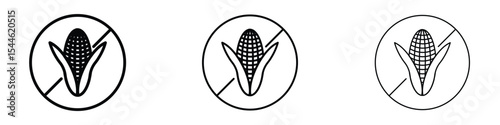 No Corn sign icon filled flat sign concept for web design.
