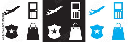 Icons for public navigation. Vector for websites, mobile interfaces, presentations, banner, visual branding etc. Vector illustration. isolated on white and black background. EPS 10