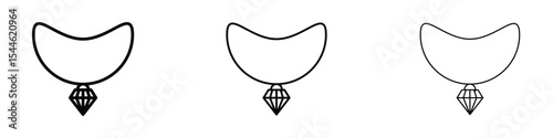 Necklace icon filled flat sign concept for web design.