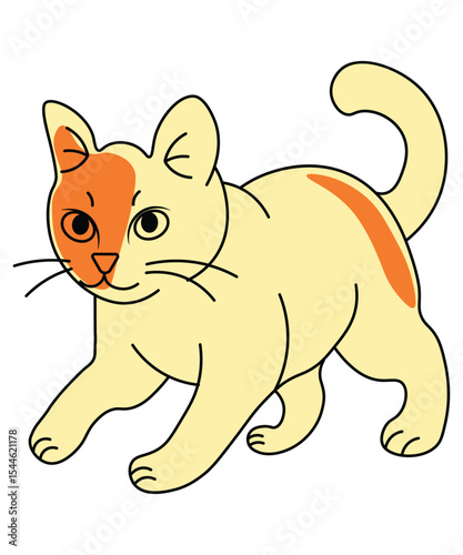 Orange and Cream Cat Vector Illustration