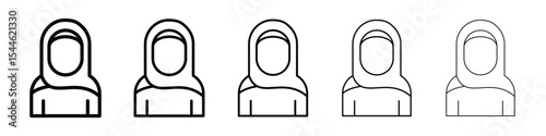 Muslim women icon filled flat sign concept for web design.