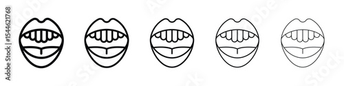 Mouth icon filled flat sign concept for web design.