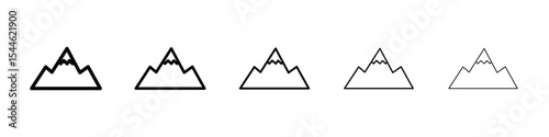 Mountain icon filled flat sign concept for web design.