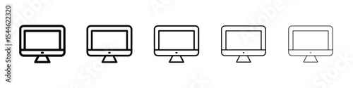 Monitor icon filled flat sign concept for web design.