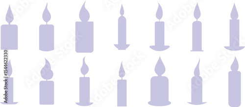 Collection of Lavender Candles Various Shapes and Styles