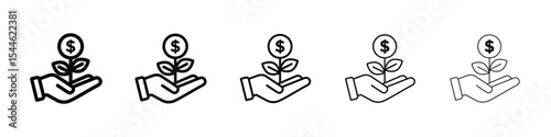 Money tree icon filled flat sign concept for web design.