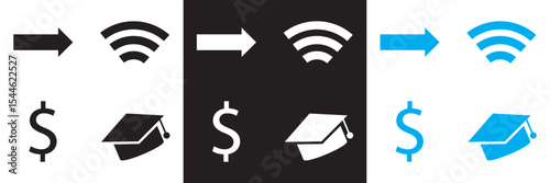 Icons for public navigation. Vector for websites, mobile interfaces, presentations, banner, visual branding etc. Vector illustration. isolated on white and black background. EPS 10