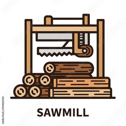 vector image of a hand loom, representing woodworking and industry