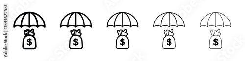 Money Insurance icon filled flat sign concept for web design.