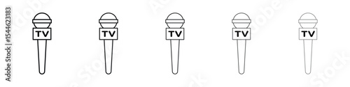 Microphone press icon filled flat sign concept for web design.
