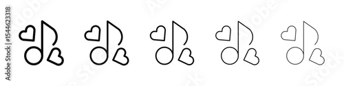 love Music icon filled flat sign concept for web design.