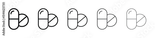 Medicine of pills and capsules icon filled flat sign concept for web design.