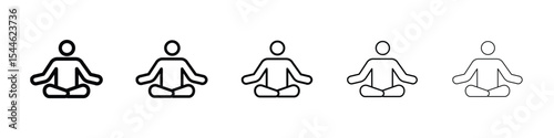 Meditating icon filled flat sign concept for web design.