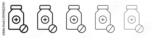 Medicine bottle icon filled flat sign concept for web design.