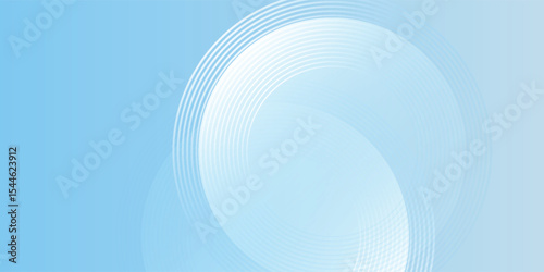 Abstract minimalist banner background, pastel colorful, blue and white gradations. Circle effect style geometric  modern art