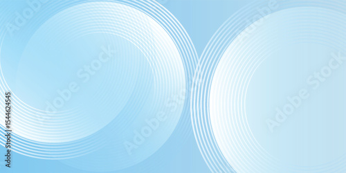 Abstract minimalist banner background, pastel colorful, blue and white gradations. Circle effect style geometric  modern art