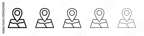 Map icon filled flat sign concept for web design.