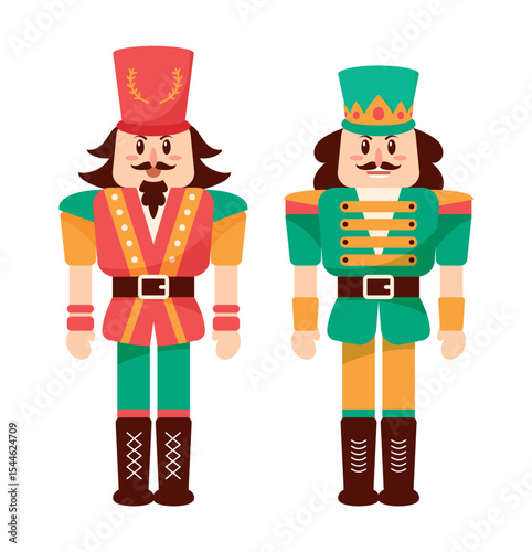 Hand drawn flat nutcrackers collection