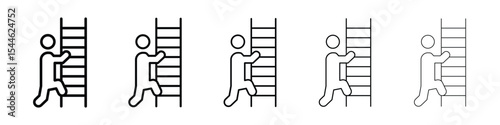 Man climbing icon filled flat sign concept for web design.