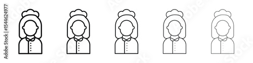 Maid icon filled flat sign concept for web design.