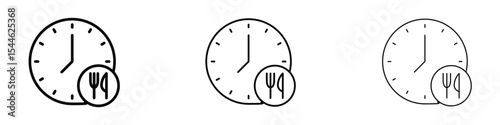 Lunchtime icon filled flat sign concept for web design.