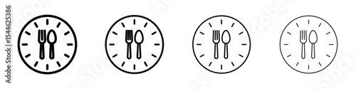 Lunch time icon filled flat sign concept for web design.