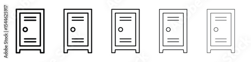 Locker icon filled flat sign concept for web design.