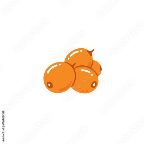 Group of Vibrant Orange Sea Buckthorn Berries.