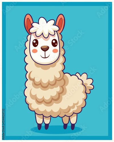 Adorable Alpaca Cartoon Design Perfect for Kids Products Branding Logos and Cute App Icons