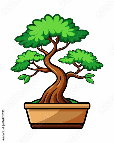 Vibrant Bonsai Tree Design Perfect for Branding Logos and Asian Themed Projects