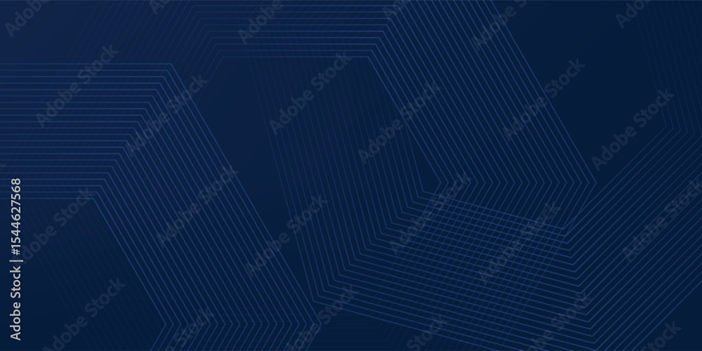 Fototapeta premium Dark blue background. Modern line stripes curve abstract presentation background. Luxury paper cut background. Abstract decoration, golden pattern, halftone gradients, 3d Vector illustration