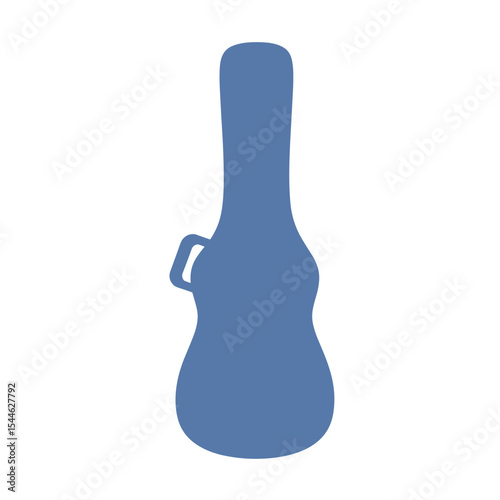 Blue Guitar Case Silhouette with Handle Musical Instrument Protection.