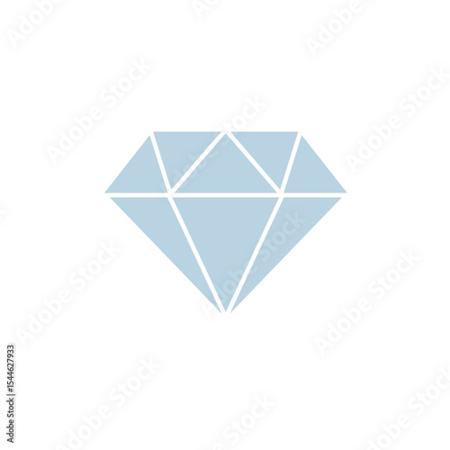 Simple Light Blue Diamond Icon Design.