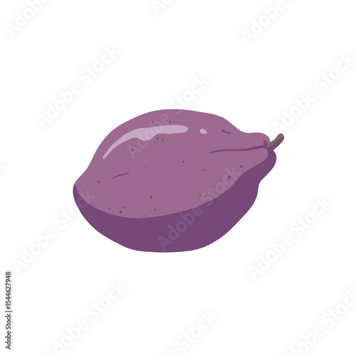 Stylized Purple Guava Fruit with Subtle Speckles and Short Stem Detail.