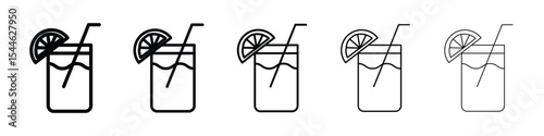 Lemonade icon filled flat sign concept for web design.