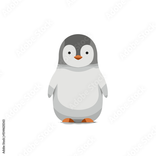 Adorable Cartoon Penguin Illustration: Front View.
