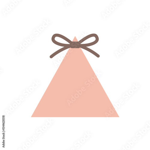 Pastel Pink Triangle Gift Package with Brown Bow.