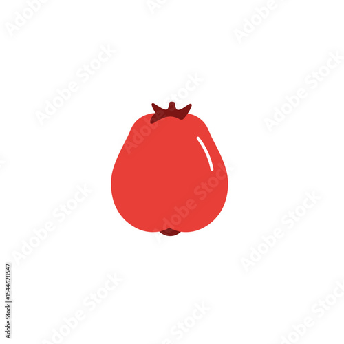Simple Illustration of a Vibrant Red Fruit.