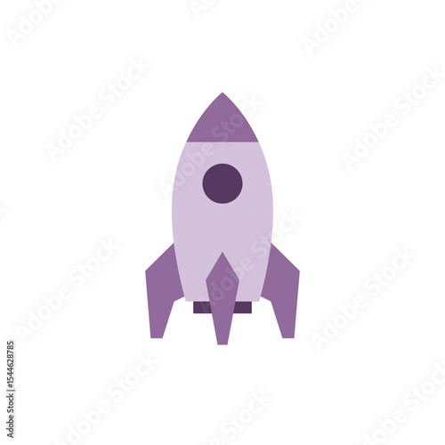 Simple Purple Rocket Illustration Ready for Space Exploration and Adventure.