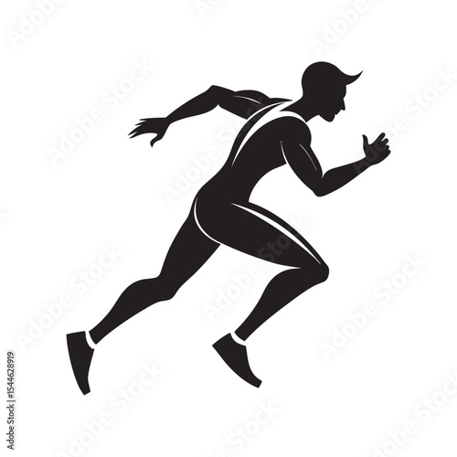 silhouette of a man running
