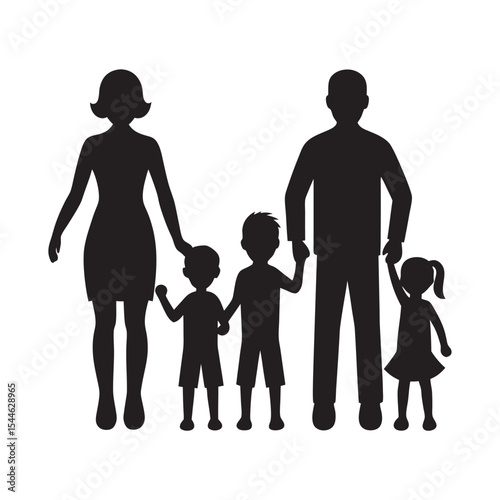 family silhouette vector