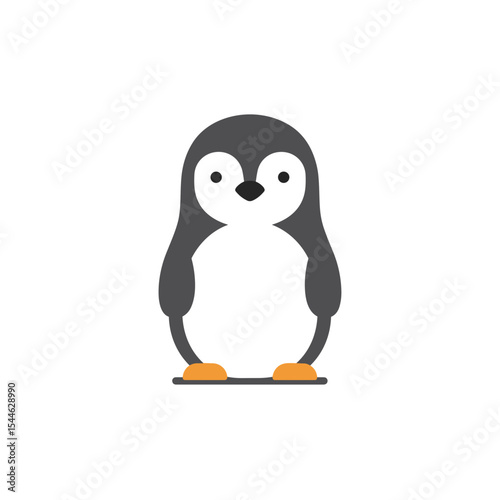 Adorable Cartoon Penguin with Distinctive Black and White Markings.