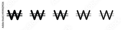 Korean won icon filled flat sign concept for web design.