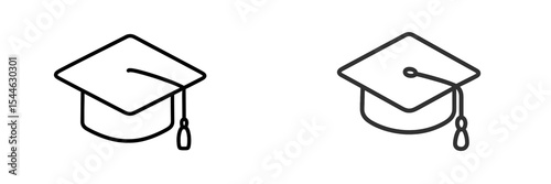 Graduation caps symbolizing achievement and academic success during a commencement ceremony in a school setting