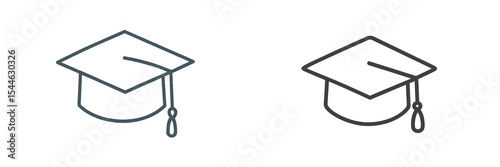 Graduation caps symbolizing achievement and success in education, vector illustration with simple design