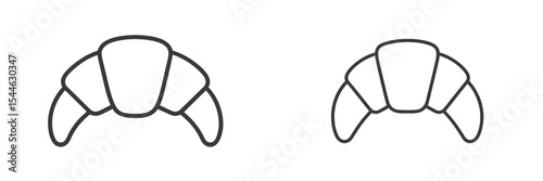 Different styles of croissants displayed side by side showcasing distinct outlines and textures in a minimalist design