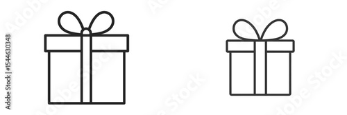 Two simple gift box illustrations showcasing different sizes in minimalist design