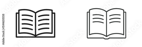 Open book icons displayed side by side showcasing different styles of illustration for graphic design purposes